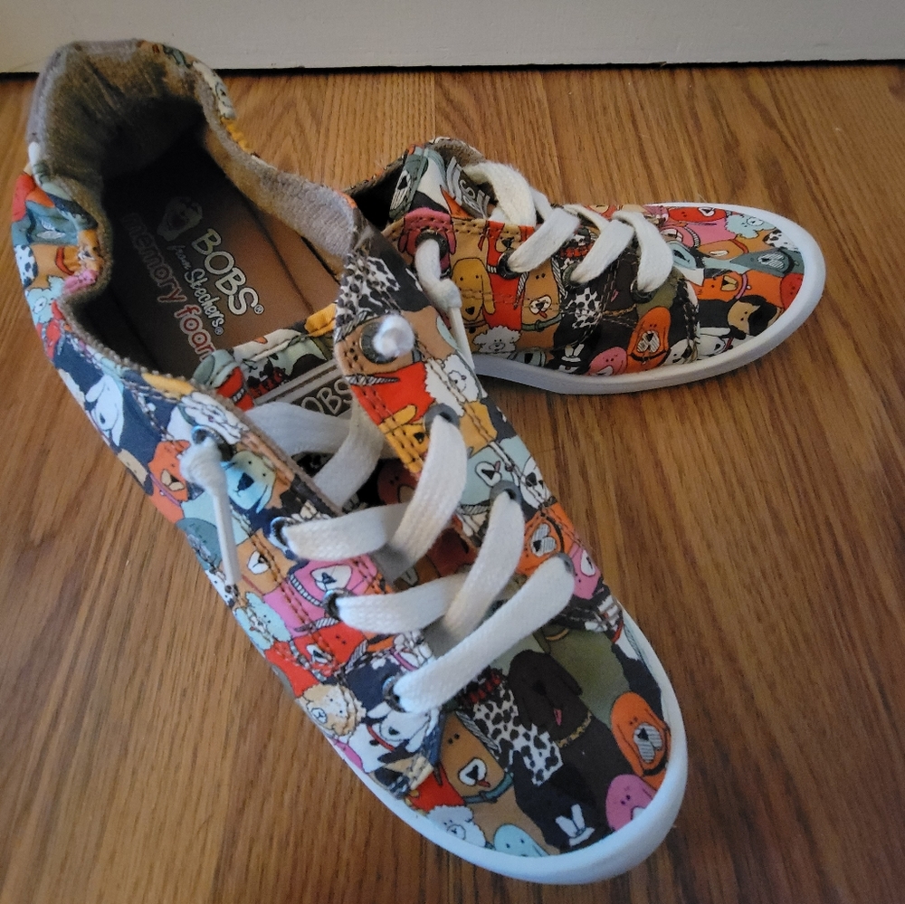 Bob's from Skechers Dog Print Slip on Women's shoe (Size 9)